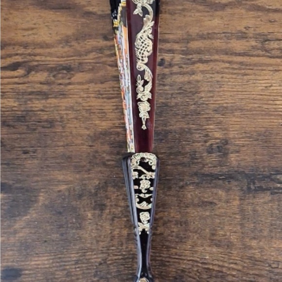 1980s/90s "La Tarantella" The Dance Fabric Lace Fan - Picture 9 of 10